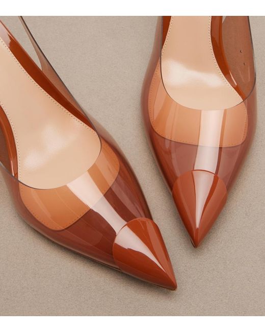 Gianvito Rossi Brown Diana Tpu Slingback Pumps