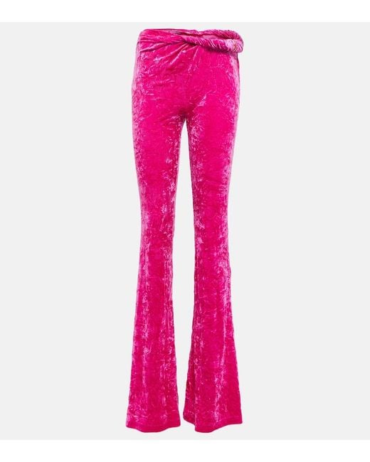 Versace Pink Flared Velvet Pants