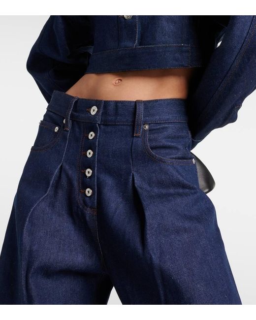 Jeans anchos De-Nimes Ovalo de tiro alto Jacquemus de color Blue