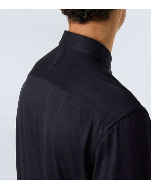 Canali Blue Wool Shirt for men