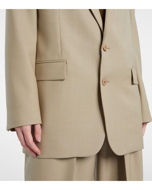 Saint Laurent Natural Wool And Silk Blazer