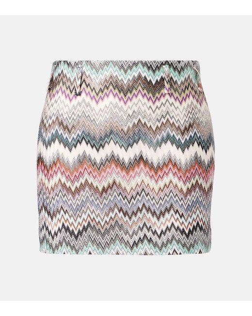 Missoni White Minirock Aus Haekelstrick
