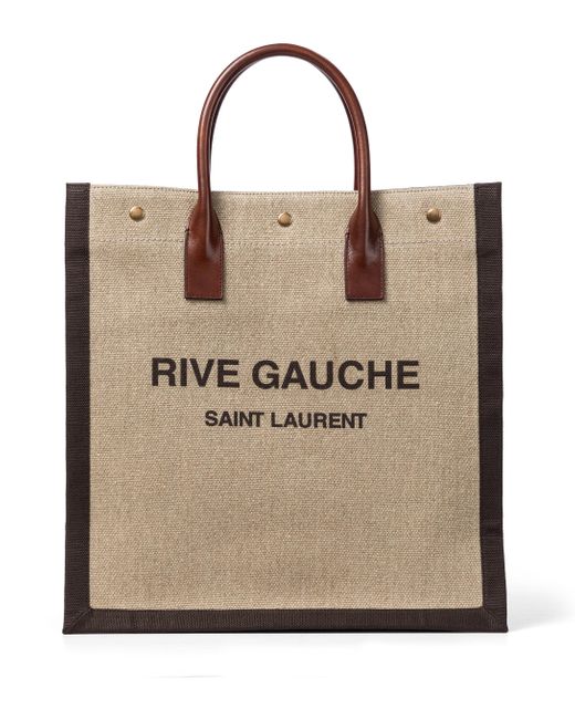 Saint Laurent Multicolor Shopper Noe aus Leinen und Leder
