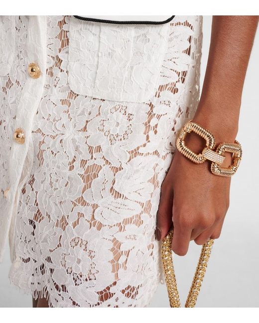 Self-Portrait Metallic Armband Knocker Mit Kristallen