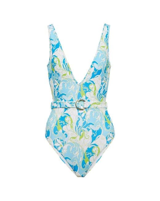 Melissa Odabash Blue Belize Printed Swimsuit