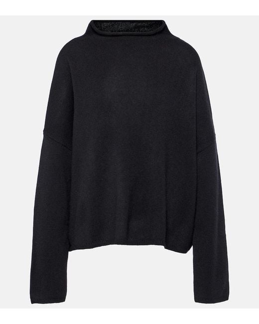 Lisa Yang Black Sandy Cashmere Mockneck Sweater