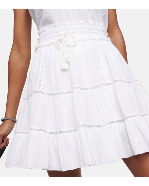 Isabel Marant White Lioline Cotton-Blend Gauze Mini Skirt