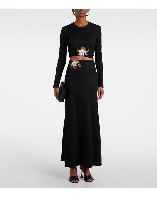 Christopher Esber Black Trio Stone Maxi Skirt