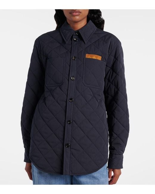 Bottega Veneta Blue Quilted Cotton-Blend Overshirt