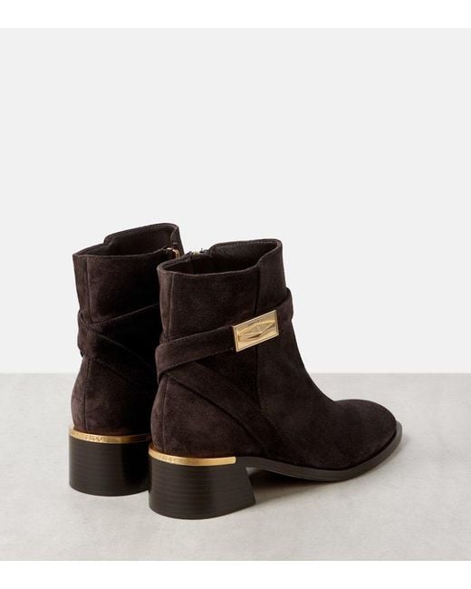 Jimmy Choo Brown Ankle Boots Diantha 45 Aus Veloursleder