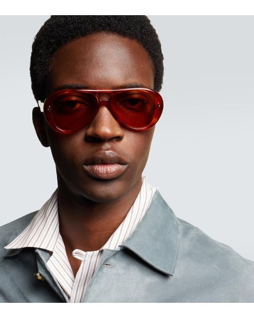 Sestini Eyewear Brown Aviator Sunglasses for men