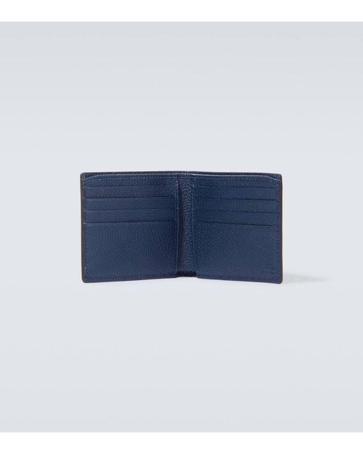 Gucci Blue Logo Leather Bifold Wallet for men