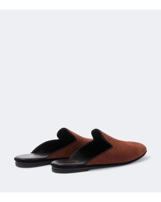 Rubinacci Brown Suede Slippers for men
