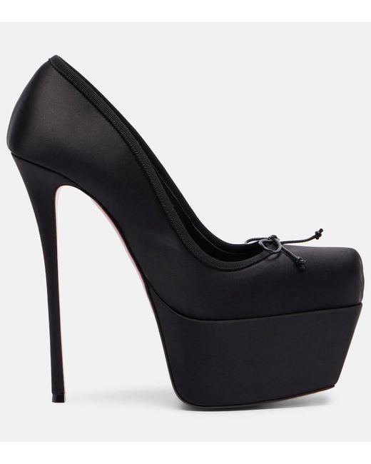 Christian Louboutin Black Cassia 160 Satin Pumps