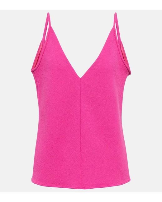 Gabriela Hearst Pink Maria Wool Crepe Camisole