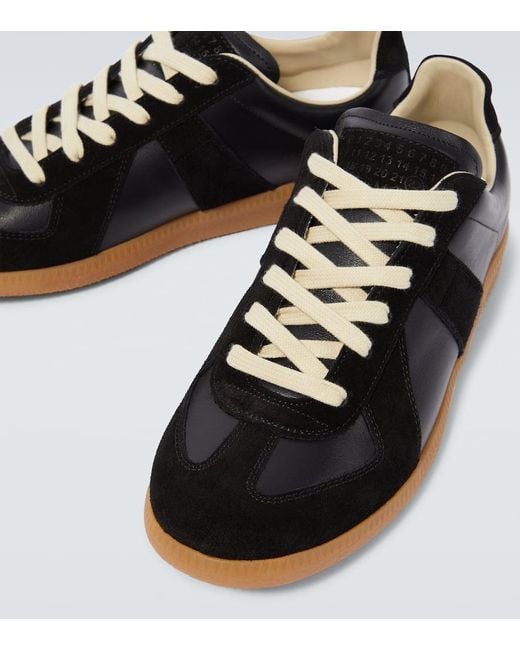 Maison Margiela Sneakers Replica Aus Leder Und Veloursleder in Black für Herren