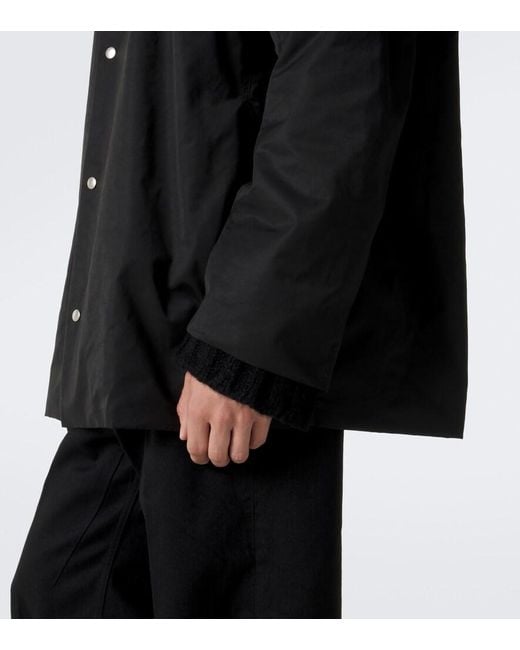 Rick Owens Black Mac Hooded Coat for men