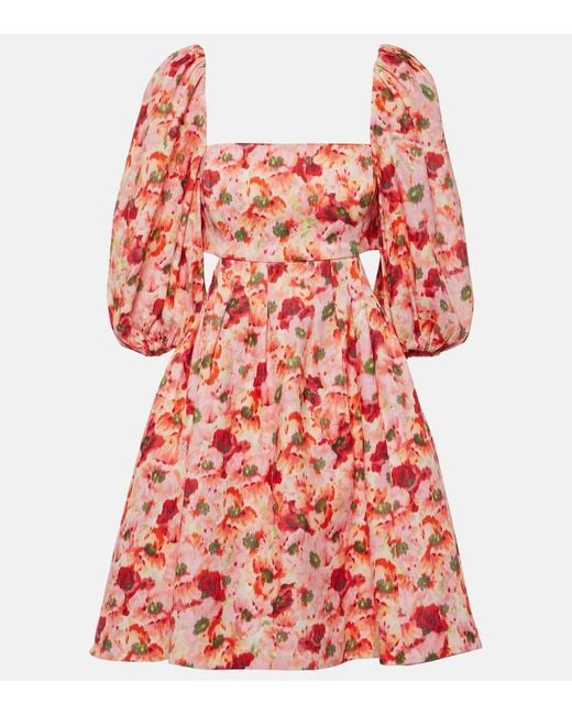 Zimmermann Red Minikleid Lightburst Aus Leinen