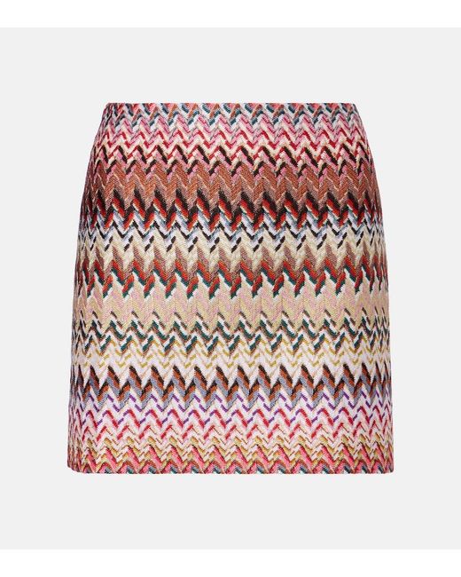 Missoni Red Zigzag Lame Miniskirt