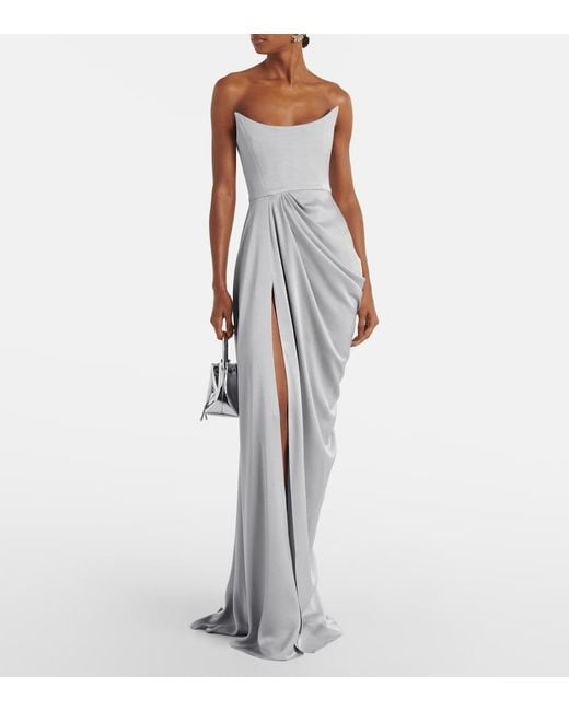 Alex Perry White Bustier-Robe Aus Crepe
