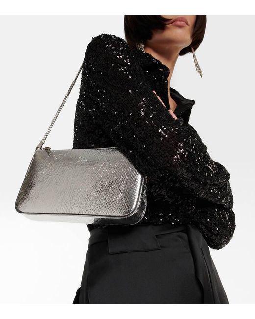 Christian Louboutin Clutch Loubila Aus Metallic-Leder