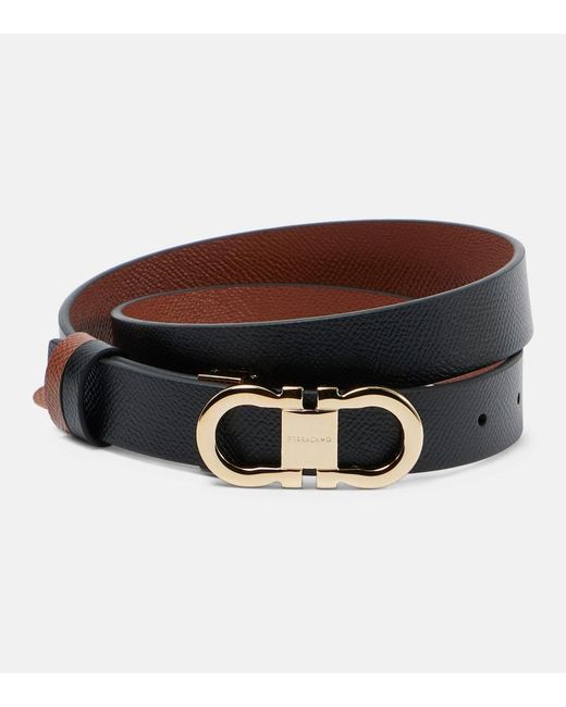 Ferragamo Brown Gancini Reversible Leather Belt