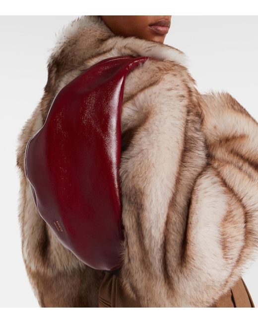Khaite Red Olivia Medium Patent Leather Shoulder Bag