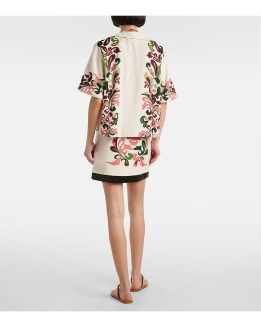 Adriana Degreas White Inamorata Cotton-Blend Bowling Shirt