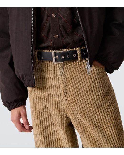 Our Legacy Black Vortex Embellished Leather Belt for men