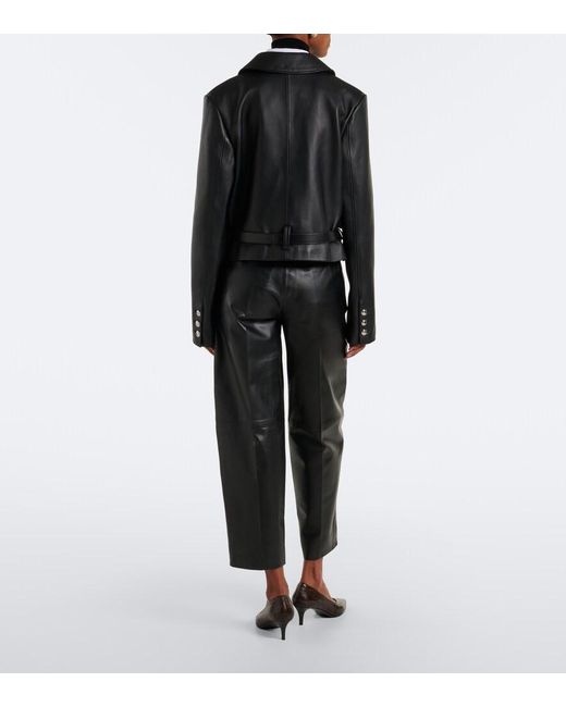 Altuzarra Black Bix Leather Tapered Pants