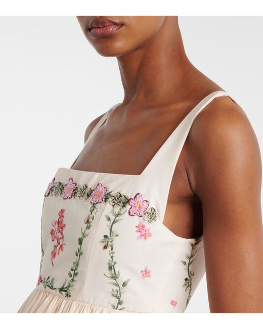 Agua Bendita Natural Barbara Floral Cotton Midi Dress