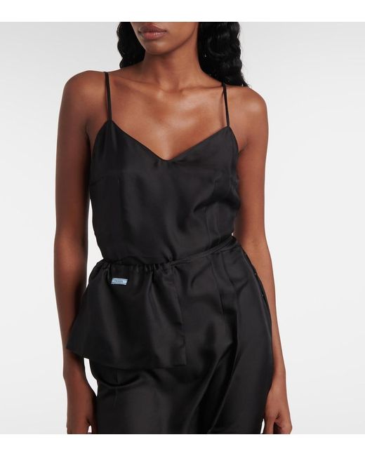 Prada Black Silk Twill Slip Dress