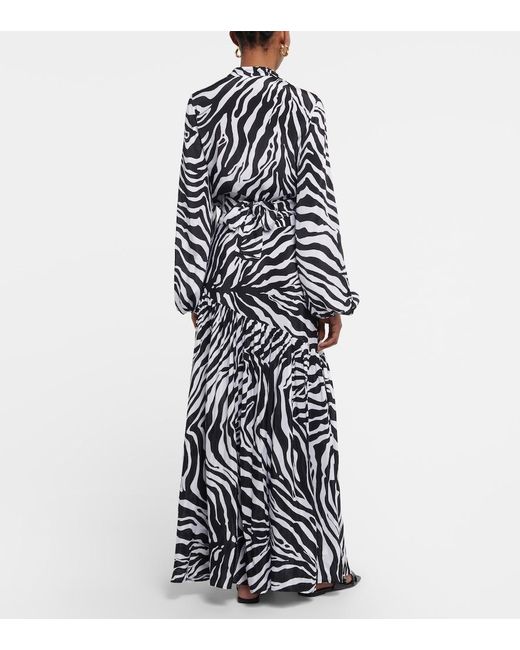 Alexandra Miro Black Tabitha Zebra-print Crop Top