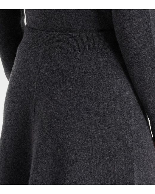 Jardin Des Orangers Black Wool And Cashmere Midi Skirt