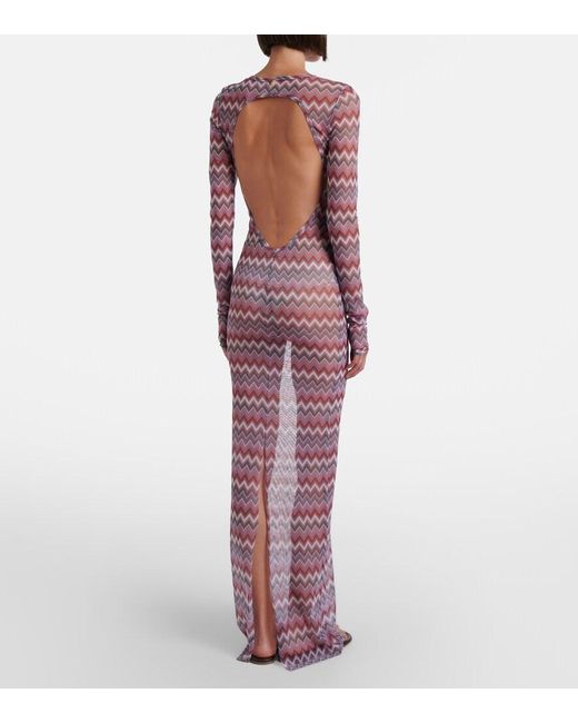 Bananhot Purple Renne Printed Cotton Maxi Dress