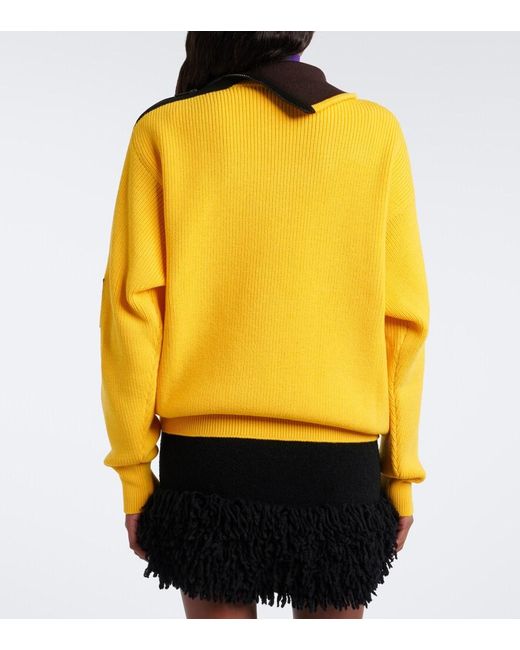 Loewe Yellow Double L Wool-Blend Sweater