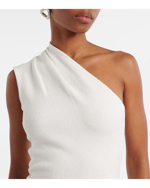 Proenza Schouler White Cora One-Shoulder Crepe Chiffon Maxi Dress