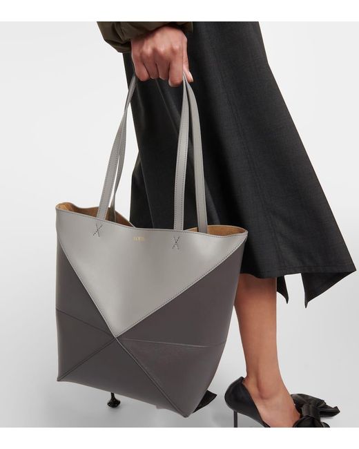 Loewe Gray 'puzzle Fold' Shopper Bag,