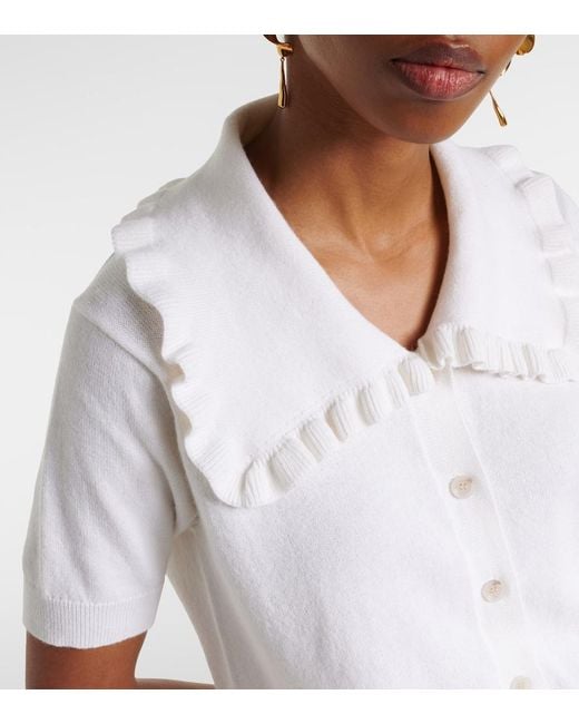 Jardin Des Orangers White Cotton And Cashmere Cardigan