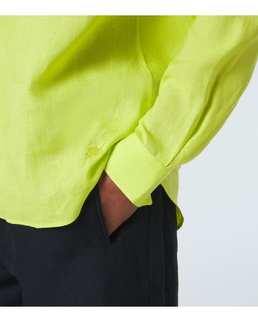 Vilebrequin Green Linen Shirt for men