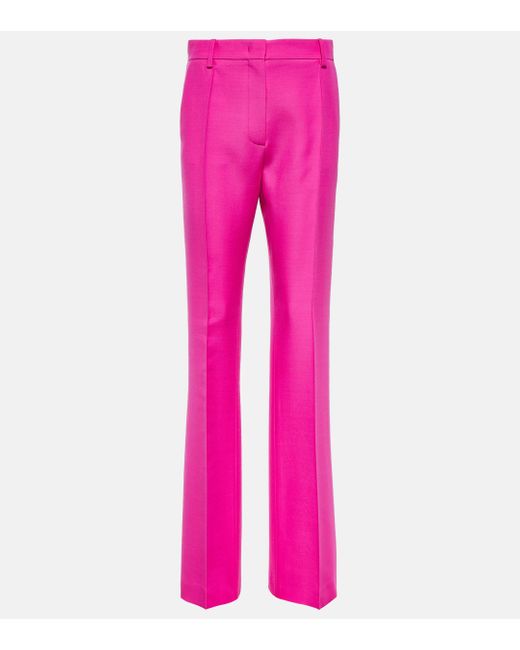 Valentino Pink Crepe Couture Flared Pants