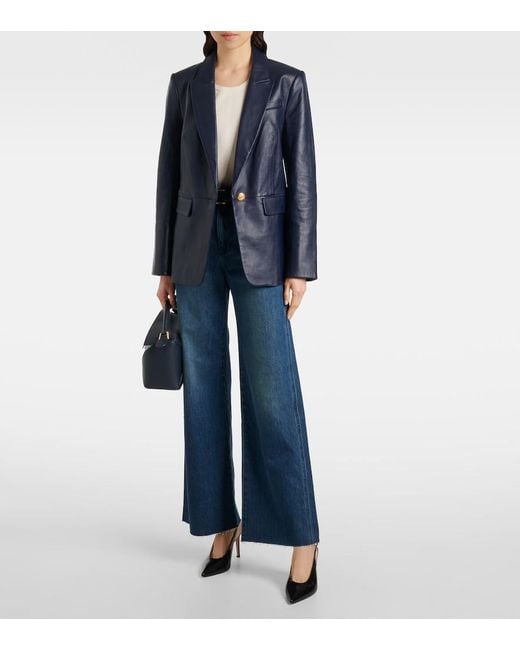 Veronica Beard Blue Taylor Wide-Leg Jeans