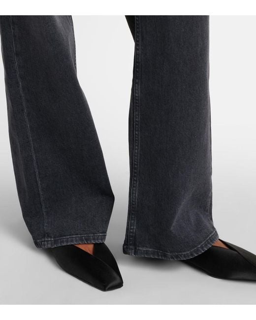 AG Jeans Blue New Baggy Mid-Rise Wide-Leg Jeans