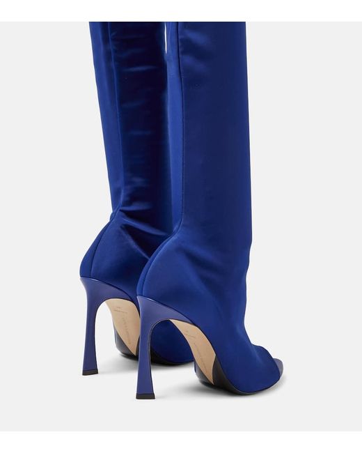 Victoria Beckham Blue Peep Toe Over-the-knee Boots