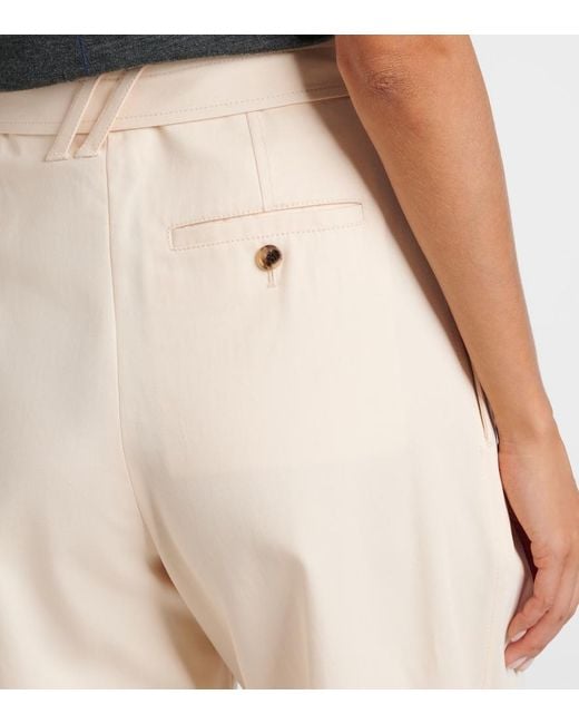 Burberry Natural Cotton Gabardine Tapered Pants
