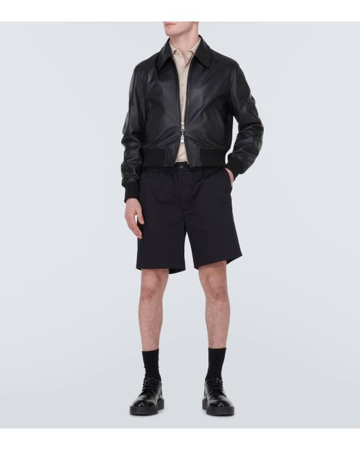 AMI Black Cotton Shorts for men