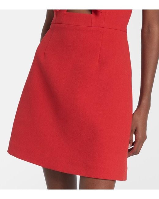 Rebecca Vallance Red Kaylee Bow-Detail Minidress