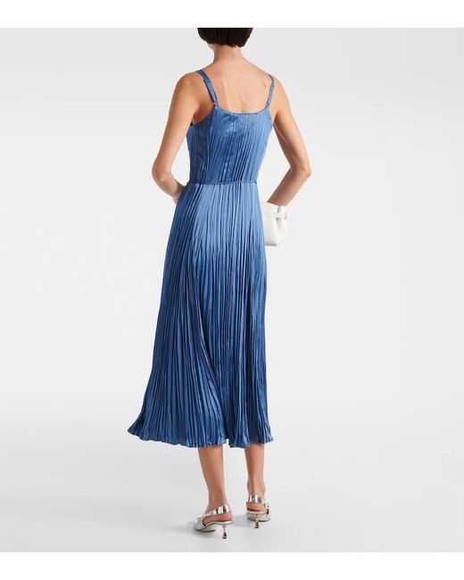 Vince Blue Pleated Midi Dress