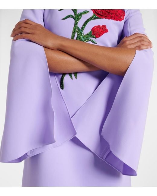 Carolina Herrera Purple Sequined Crepe Gown
