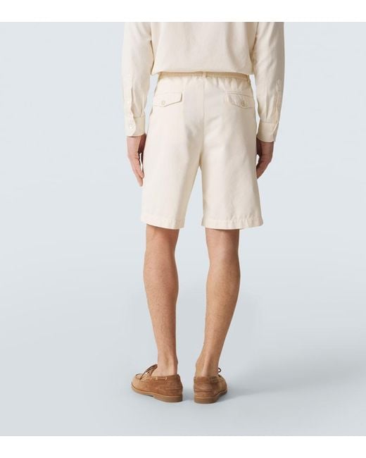Brunello Cucinelli White Cotton Shorts for men